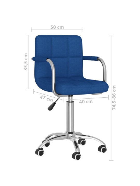 Otočná jídelní židle modrá textil