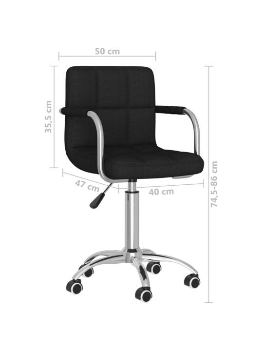Otočná jídelní židle černá textil