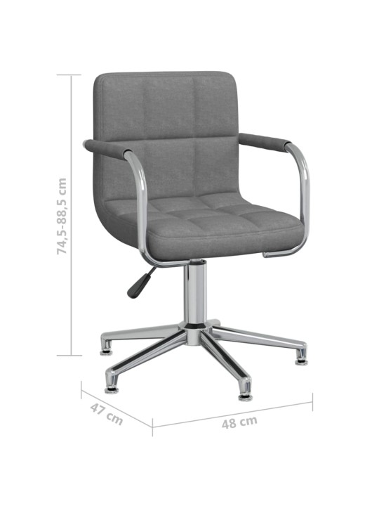 Otočná jídelní židle světle šedá textil