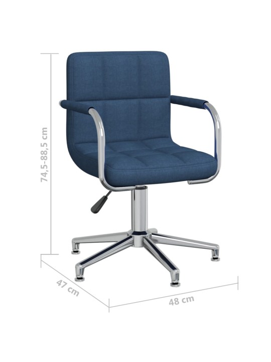 Otočná jídelní židle modrá textil