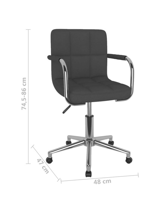 Otočná jídelní židle tmavě šedá textil