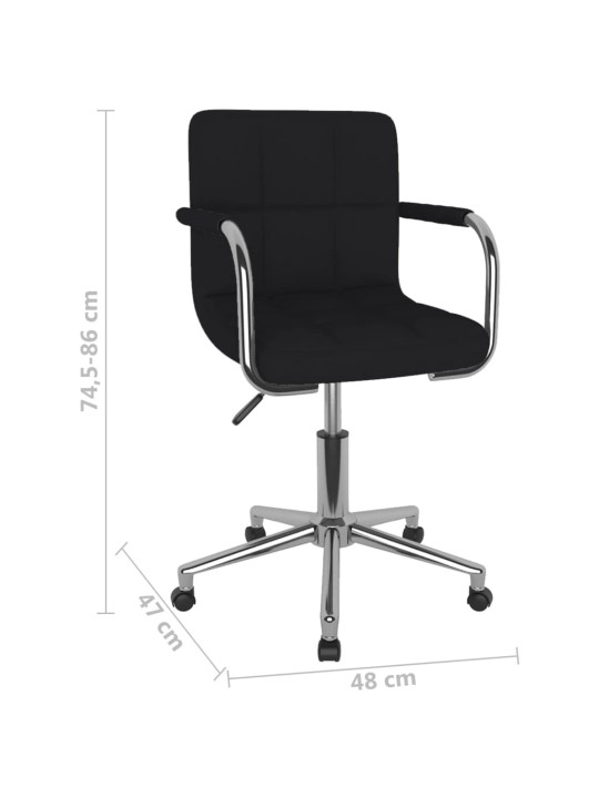 Otočná jídelní židle černá textil