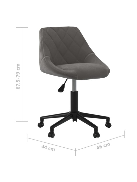 Otočná jídelní židle tmavě šedá samet