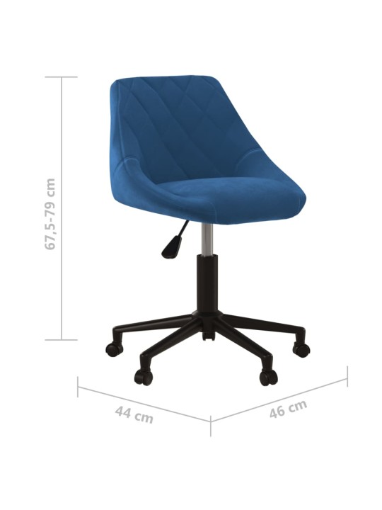 Otočná jídelní židle modrá samet
