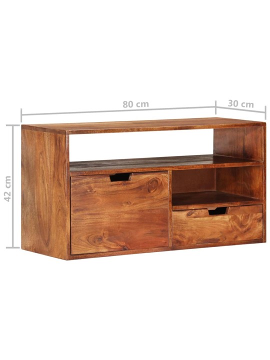 TV stolek 80 x 30 x 42 cm masivní akáciové dřevo