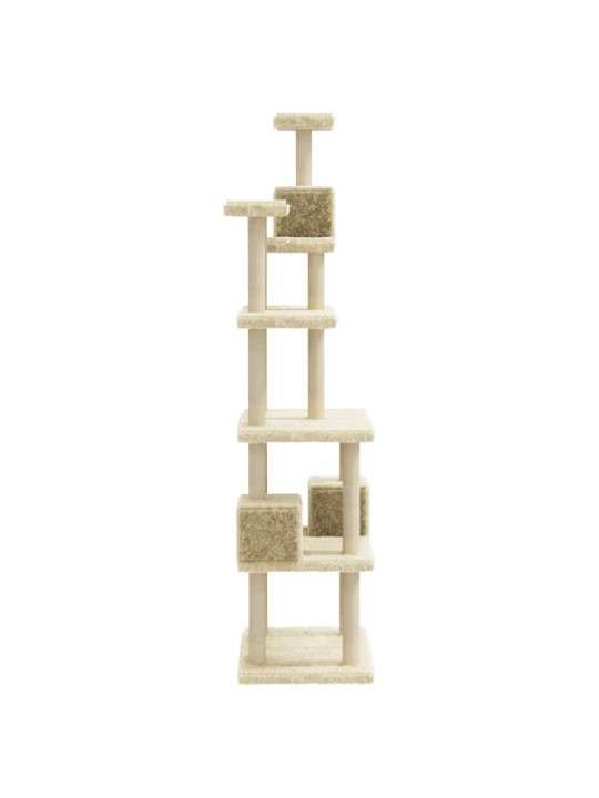 Škrabadlo pro kočky se sisalovými sloupky krémové 188 cm