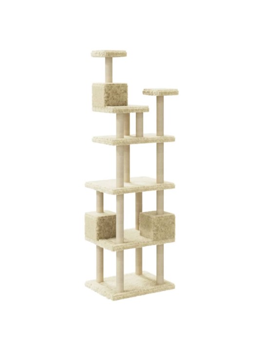 Škrabadlo pro kočky se sisalovými sloupky krémové 188 cm