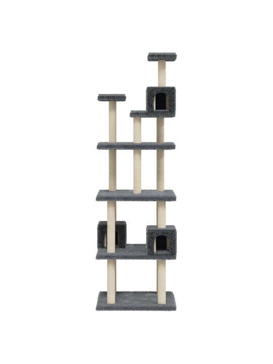 Škrabadlo pro kočky se sisalovými sloupky tmavě šedé 188 cm