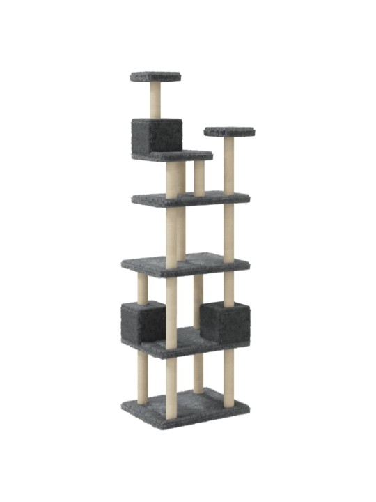 Škrabadlo pro kočky se sisalovými sloupky tmavě šedé 188 cm