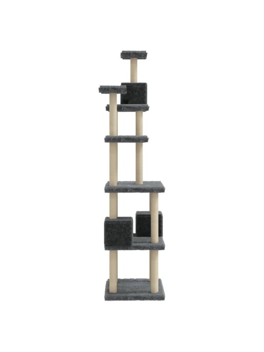 Škrabadlo pro kočky se sisalovými sloupky tmavě šedé 188 cm