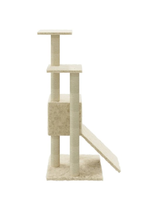 Škrabadlo pro kočky se sisalovými sloupky krémové 92 cm
