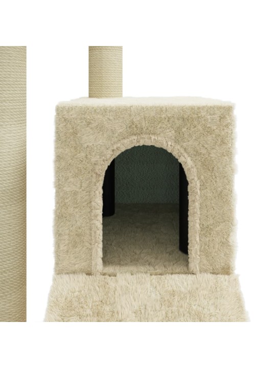 Škrabadlo pro kočky se sisalovými sloupky krémové 92 cm