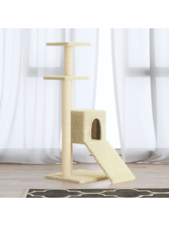 Škrabadlo pro kočky se sisalovými sloupky krémové 92 cm