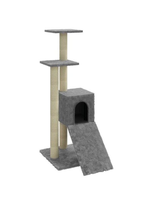 Škrabadlo pro kočky se sisalovými sloupky světle šedé 92 cm