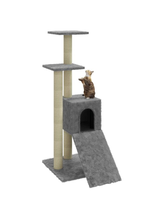 Škrabadlo pro kočky se sisalovými sloupky světle šedé 92 cm