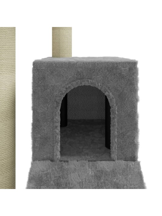 Škrabadlo pro kočky se sisalovými sloupky světle šedé 92 cm