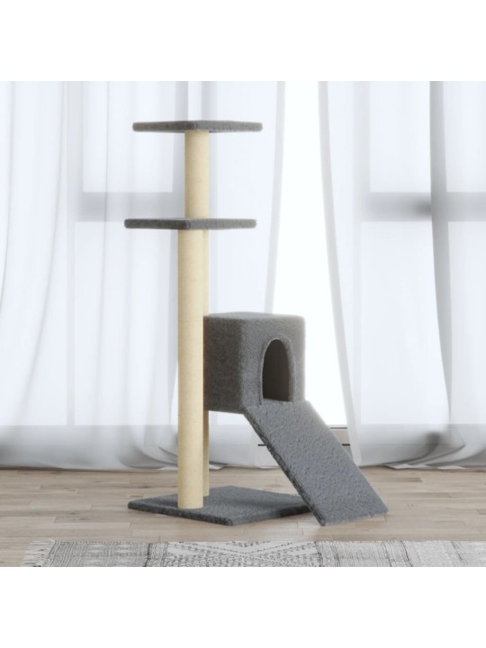 Škrabadlo pro kočky se sisalovými sloupky světle šedé 92 cm