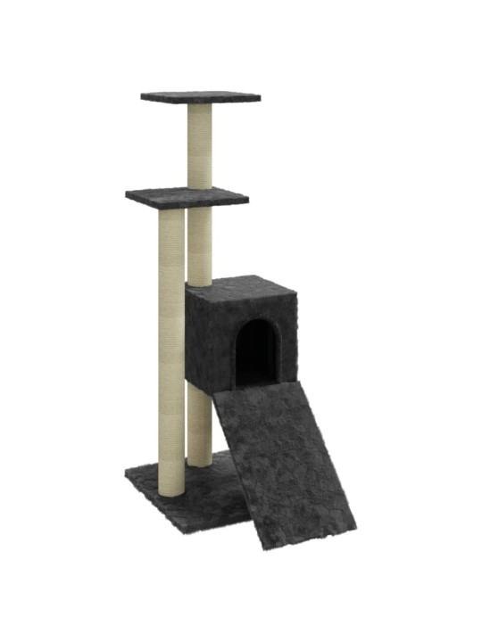 Škrabadlo pro kočky se sisalovými sloupky tmavě šedé 92 cm