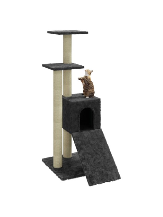 Škrabadlo pro kočky se sisalovými sloupky tmavě šedé 92 cm