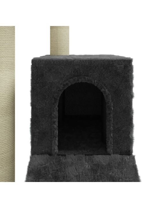 Škrabadlo pro kočky se sisalovými sloupky tmavě šedé 92 cm