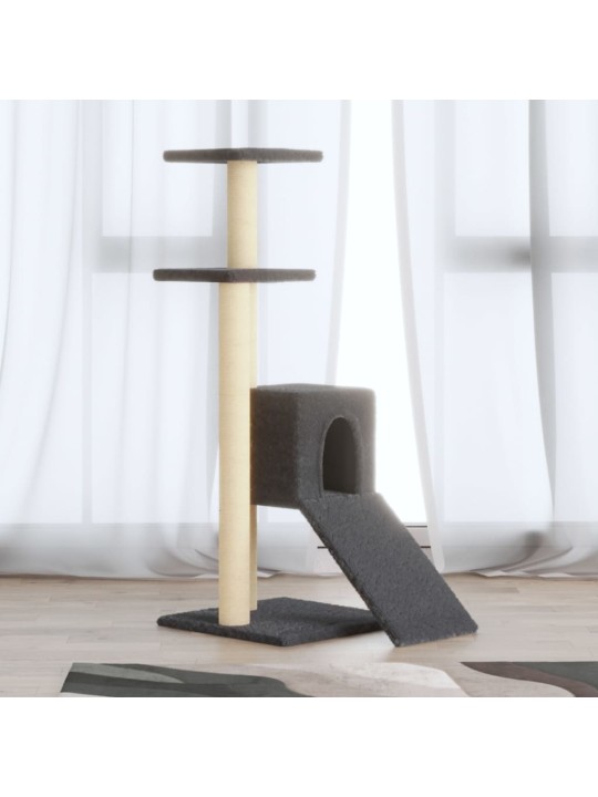 Škrabadlo pro kočky se sisalovými sloupky tmavě šedé 92 cm