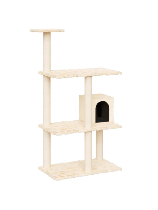 Škrabadlo pro kočky se sisalovými sloupky krémové 119 cm