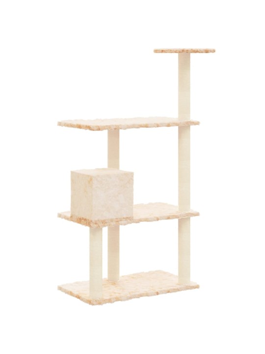 Škrabadlo pro kočky se sisalovými sloupky krémové 119 cm
