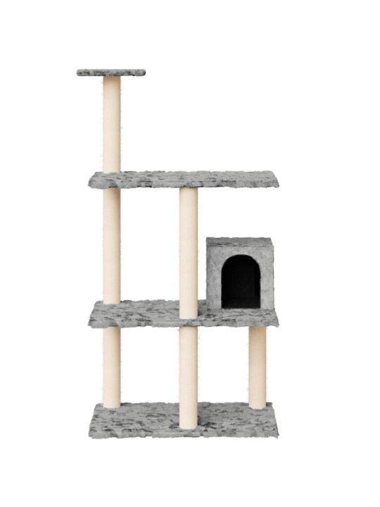 Škrabadlo pro kočky se sisalovými sloupky světle šedé 119 cm