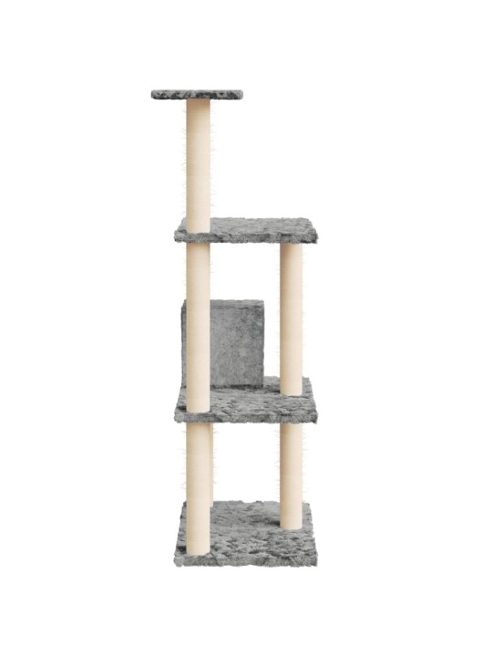 Škrabadlo pro kočky se sisalovými sloupky světle šedé 119 cm