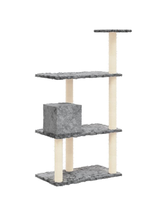 Škrabadlo pro kočky se sisalovými sloupky světle šedé 119 cm