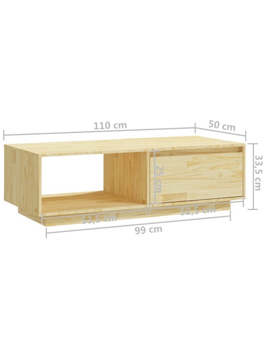 Konferenční stolek 110 x 50 x 33,5 cm masivní borové dřevo