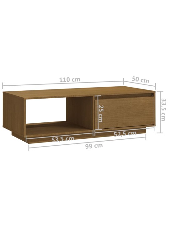Konferenční stolek medově hnědý 110x50x33,5 cm masivní borovice