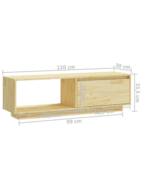 TV stolek 110 x 30 x 33,5 cm masivní borové dřevo