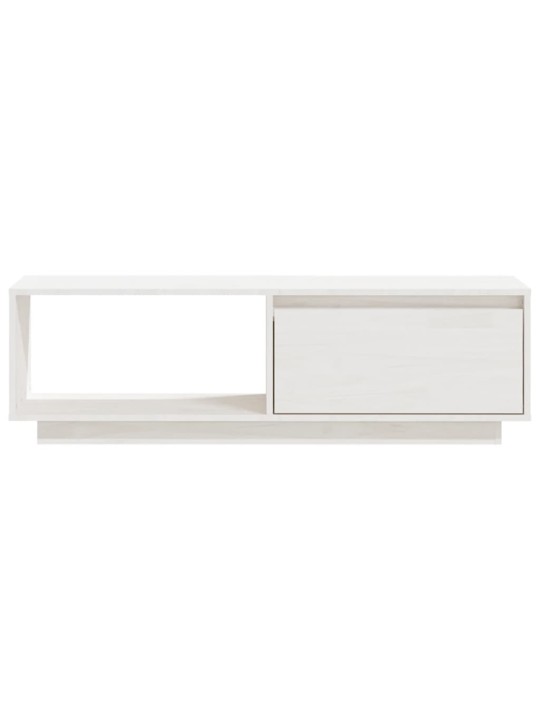 TV stolek bílý 110 x 30 x 33,5 cm masivní borové dřevo