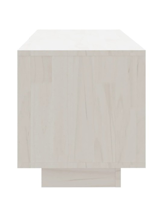 TV stolek bílý 110 x 30 x 33,5 cm masivní borové dřevo