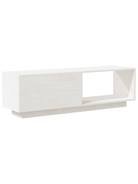 TV stolek bílý 110 x 30 x 33,5 cm masivní borové dřevo