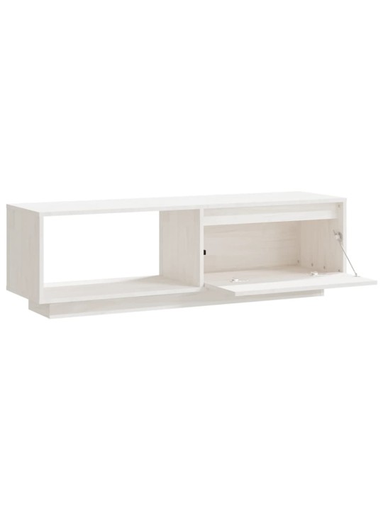 TV stolek bílý 110 x 30 x 33,5 cm masivní borové dřevo
