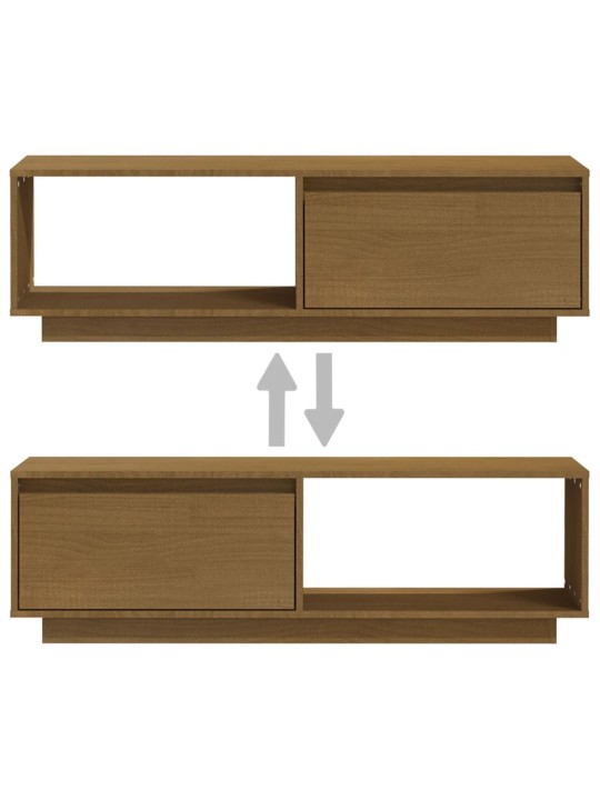 TV stolek medově hnědý 110 x 30 x 33,5 cm masivní borové dřevo