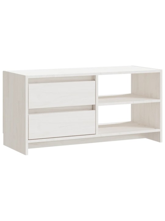 TV stolek bílý 80 x 31 x 39 cm masivní borové dřevo