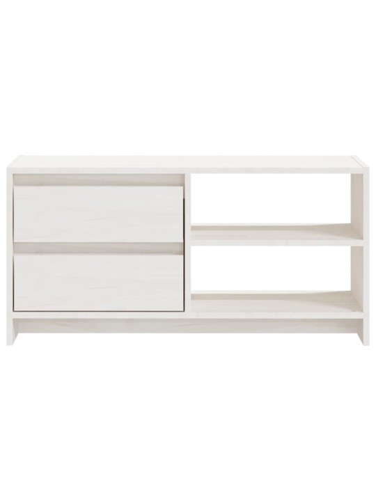 TV stolek bílý 80 x 31 x 39 cm masivní borové dřevo