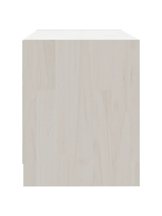 TV stolek bílý 80 x 31 x 39 cm masivní borové dřevo