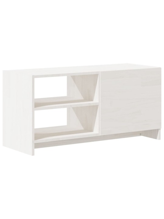 TV stolek bílý 80 x 31 x 39 cm masivní borové dřevo