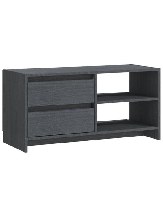 TV stolek šedý 80 x 31 x 39 cm masivní borové dřevo