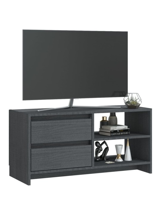 TV stolek šedý 80 x 31 x 39 cm masivní borové dřevo
