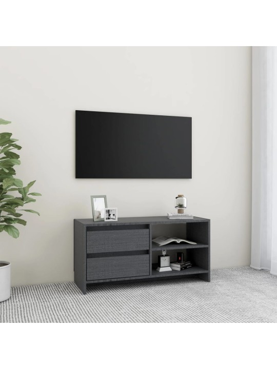 TV stolek šedý 80 x 31 x 39 cm masivní borové dřevo