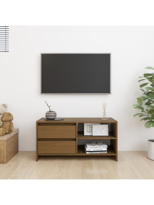 TV stolek medově hnědý 80 x 31 x 39 cm masivní borové dřevo
