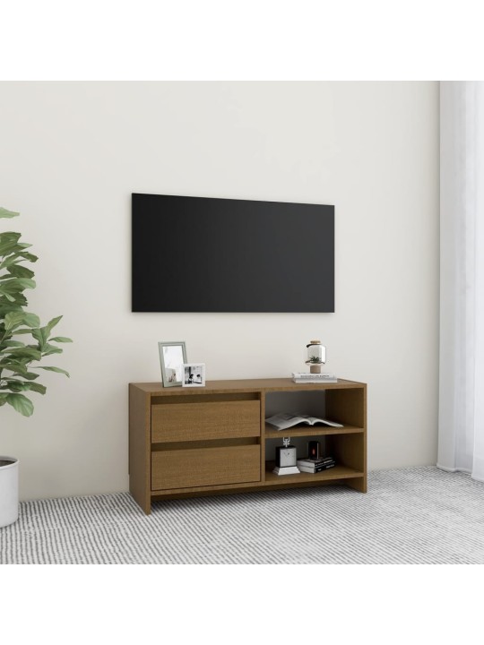 TV stolek medově hnědý 80 x 31 x 39 cm masivní borové dřevo