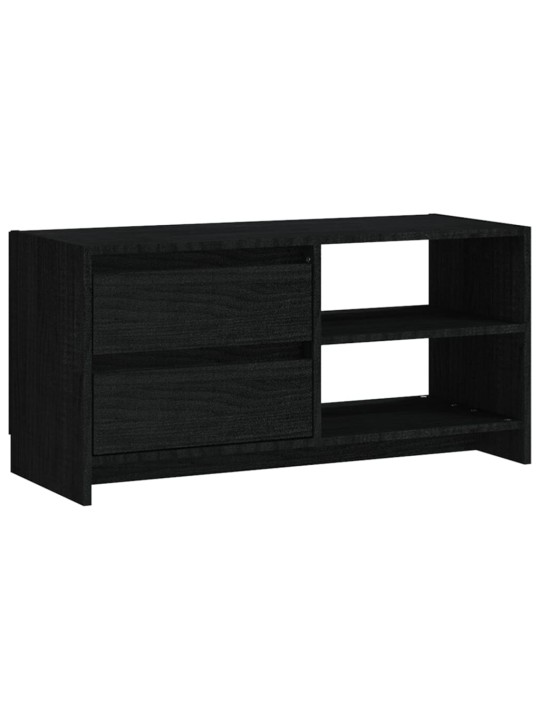 TV stolek černý 80 x 31 x 39 cm masivní borové dřevo
