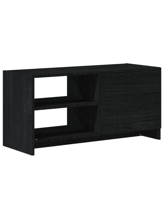 TV stolek černý 80 x 31 x 39 cm masivní borové dřevo