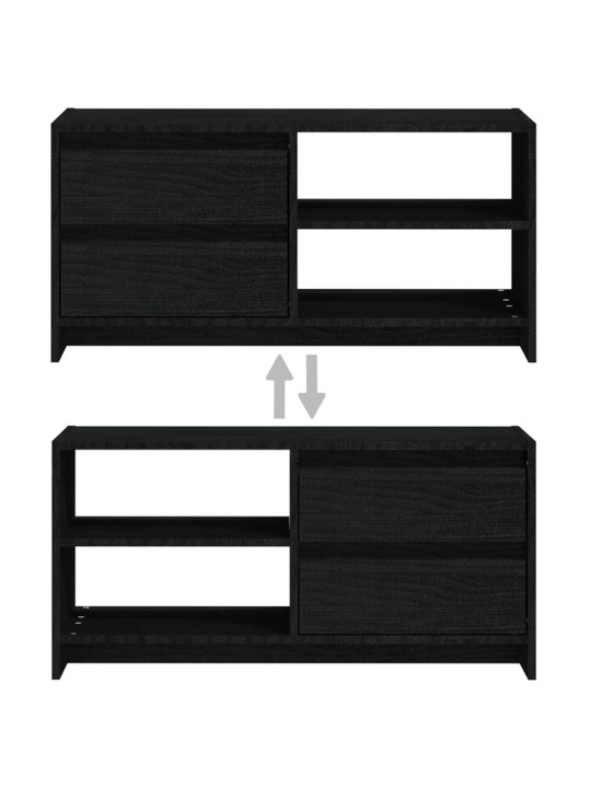 TV stolek černý 80 x 31 x 39 cm masivní borové dřevo